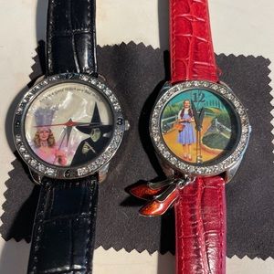 Lot Of 2 WATCH Wizard of Oz "Good witch or Bad witch" Judy Garland Red Slipper